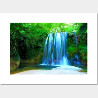 Long-exposure photo of Cascata "de lu Vagnatò" in Sarnano Posters and Art